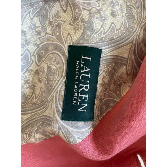Lauren Ralph Lauren Classic-Fit Linen Blazer Coat Pink Two-Button Lined 40R - Picture 10 of 12